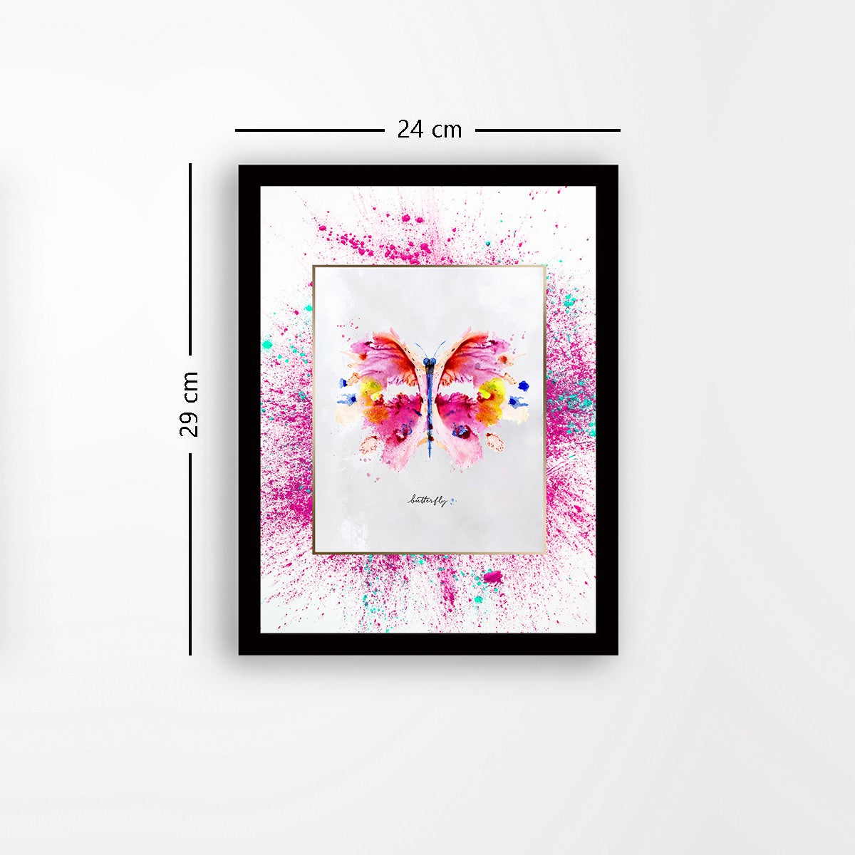 Quadro Decorativo MDF Emoldurado - Arte Multicolor 24x29cm com Moldura de Madeira 2cm