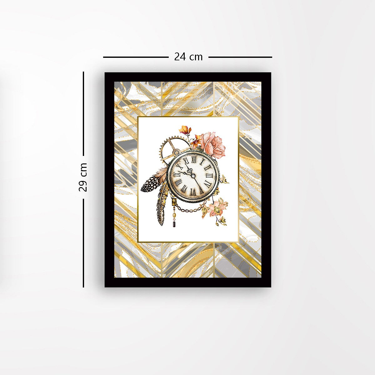 Quadro Decorativo MDF Emoldurado - Arte Multicolor 24x29cm com Moldura de Madeira 2cm