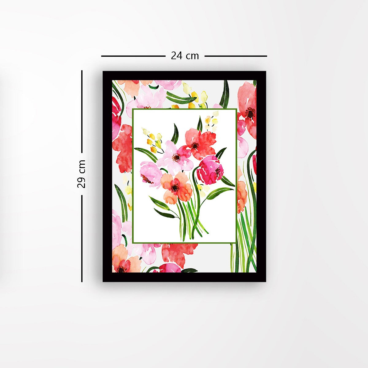 Quadro Decorativo MDF Emoldurado - Arte Multicolor 24x29cm com Moldura de Madeira 2cm