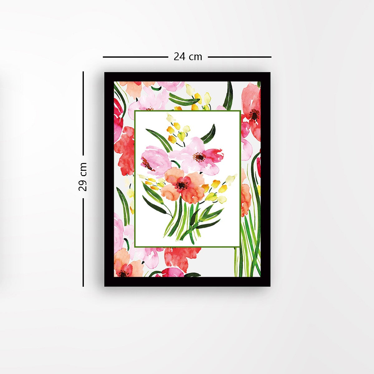 Quadro Decorativo MDF Emoldurado - Arte Multicolor 24x29cm com Moldura de Madeira 2cm