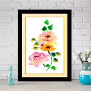 Quadro Decorativo MDF Emoldurado - Arte Multicolor 24x29cm com Moldura de Madeira 2cm