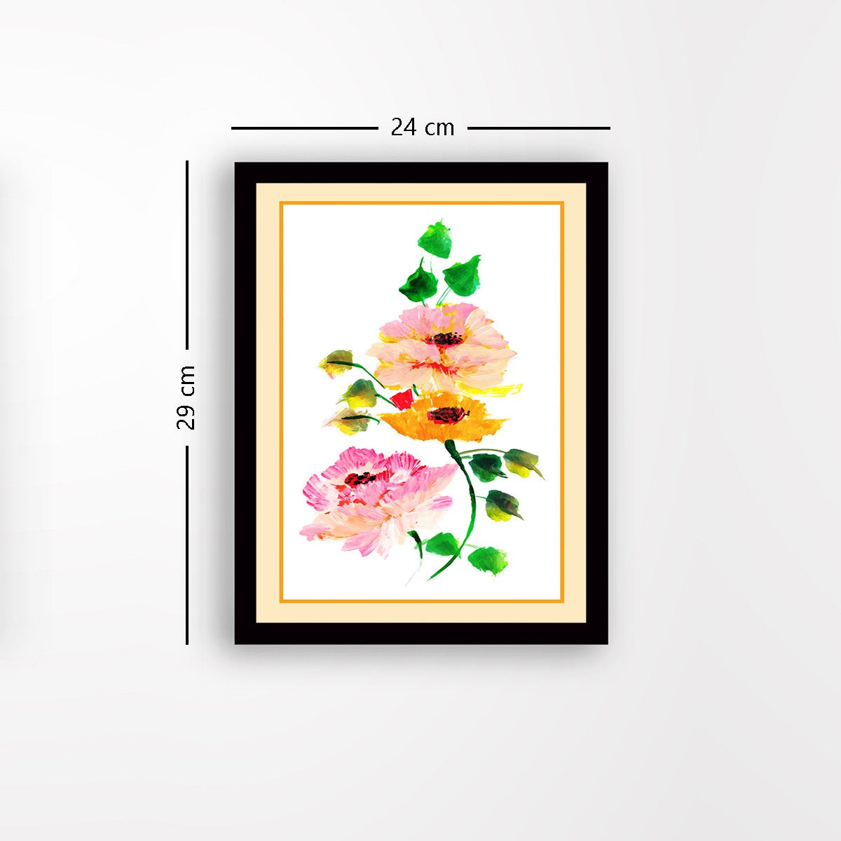 Quadro Decorativo MDF Emoldurado - Arte Multicolor 24x29cm com Moldura de Madeira 2cm