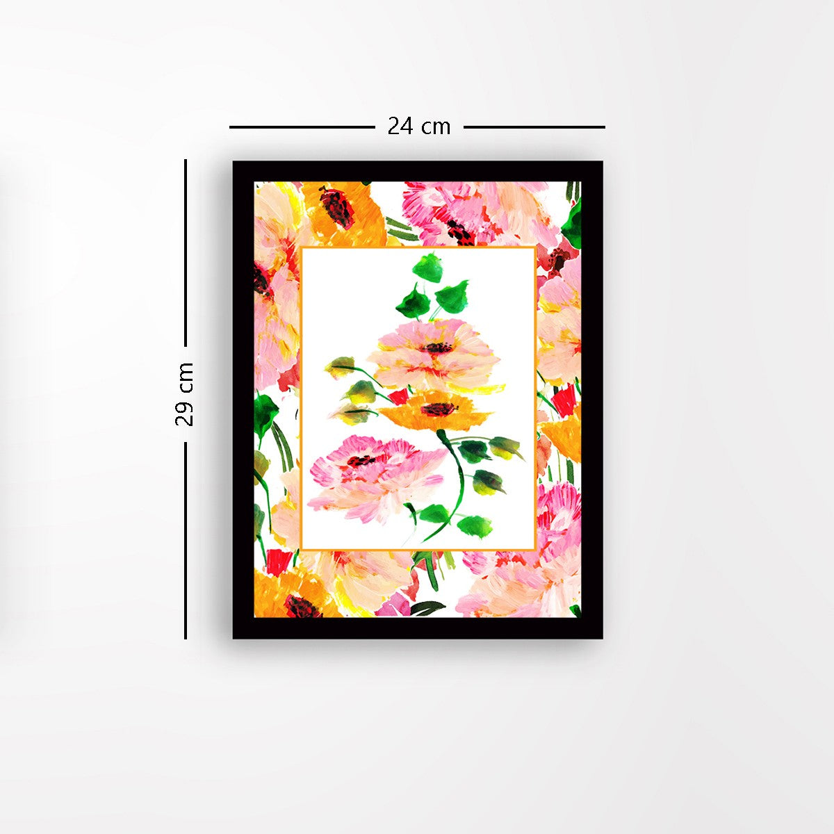 Quadro Decorativo MDF Emoldurado - Arte Multicolor 24x29cm com Moldura de Madeira 2cm