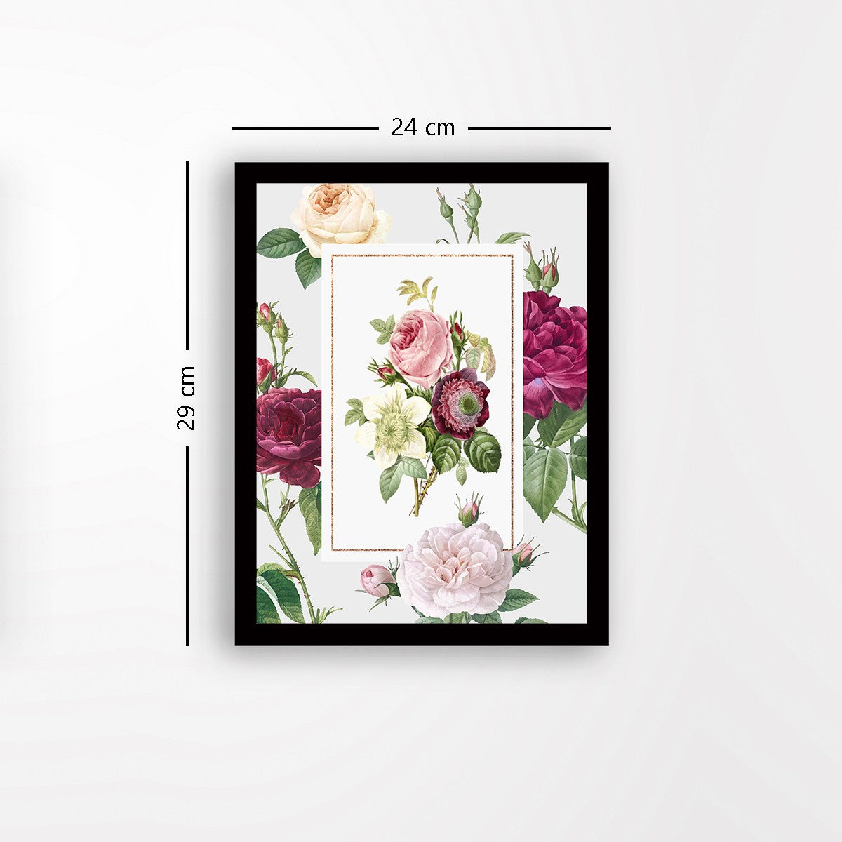 Quadro Decorativo MDF Emoldurado - Arte Multicolor 24x29cm com Moldura de Madeira 2cm