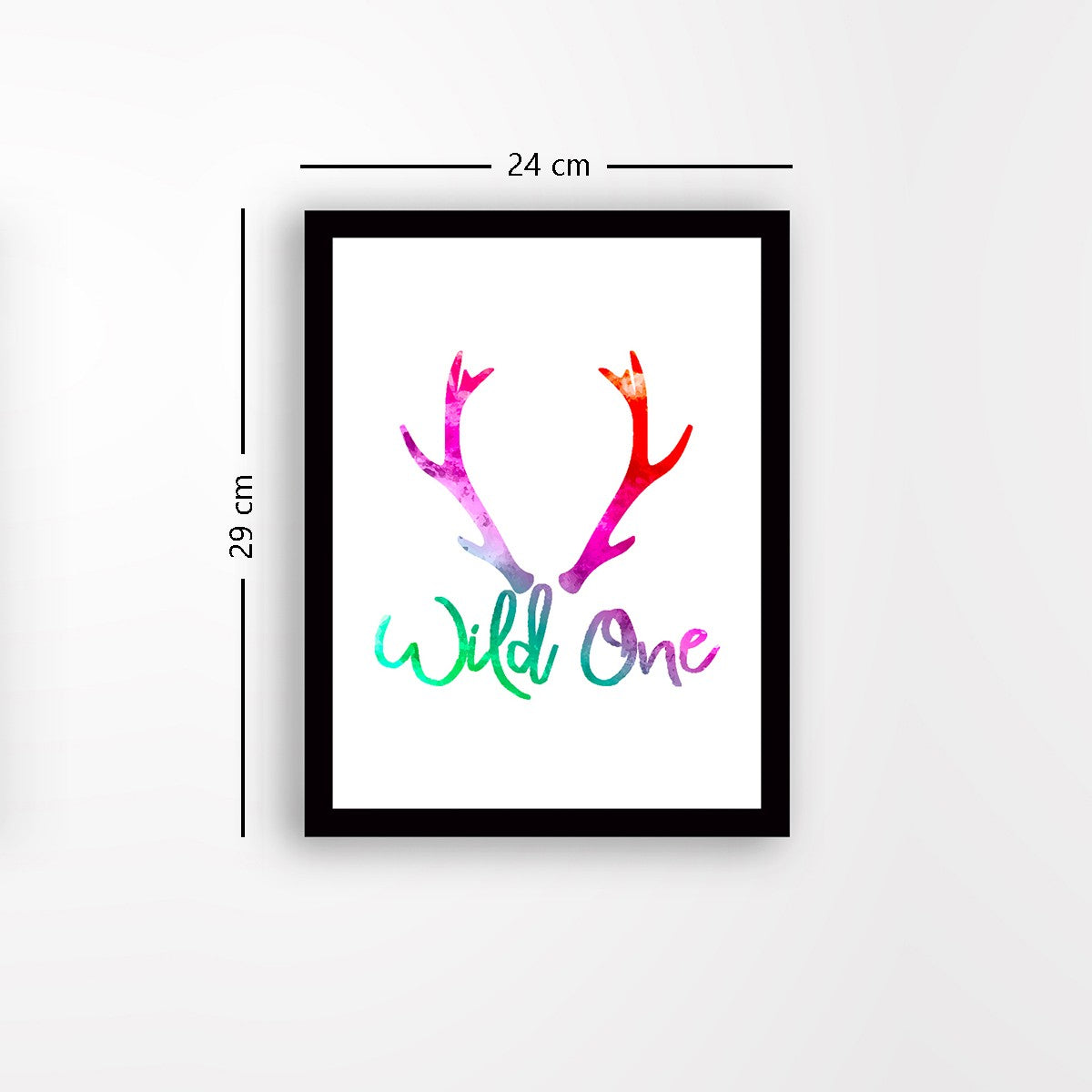 Quadro Decorativo MDF Emoldurado - Arte Multicolor 24x29cm com Moldura de Madeira 2cm