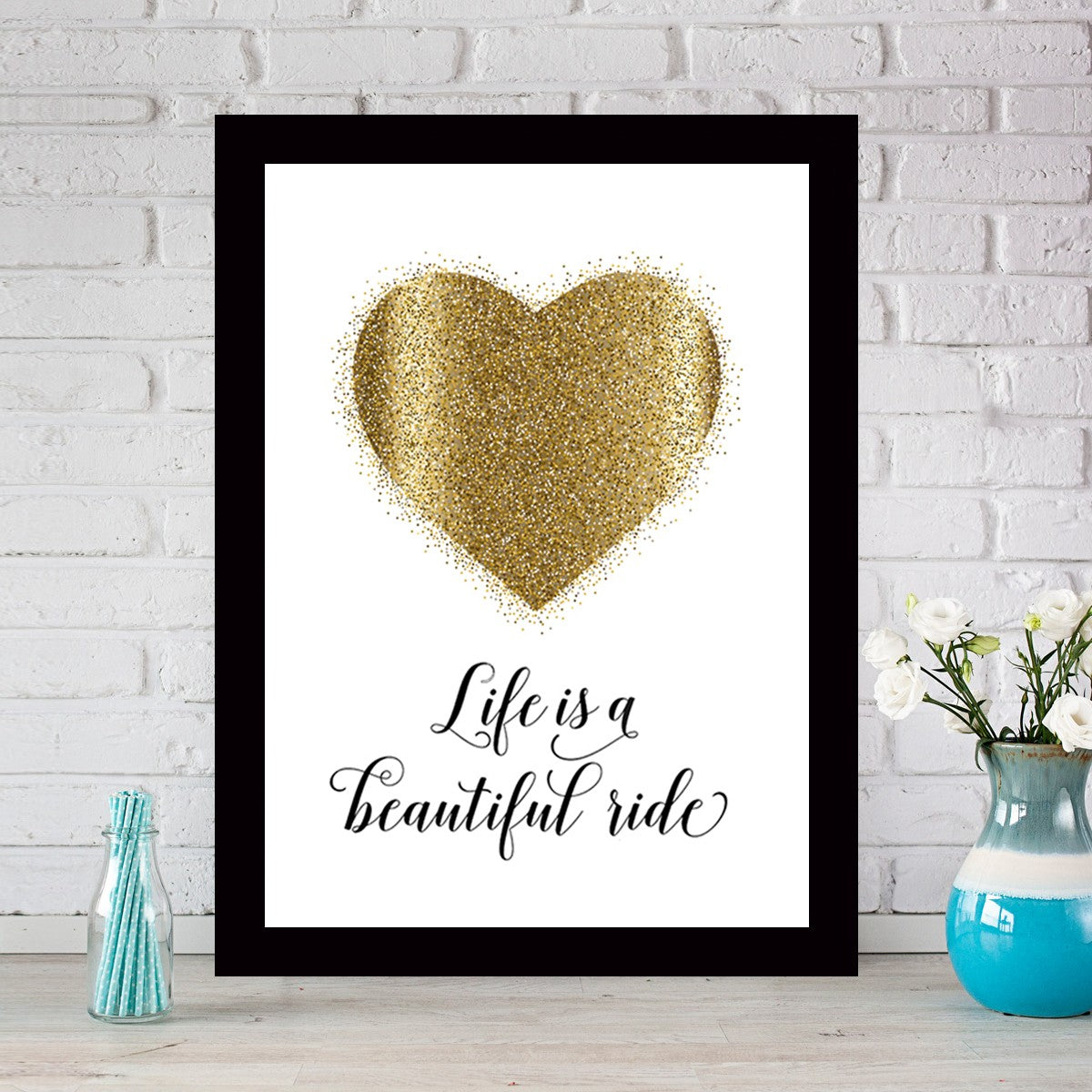 Quadro Decorativo MDF Emoldurado - Arte Multicolor 24x29cm com Moldura de Madeira 2cm