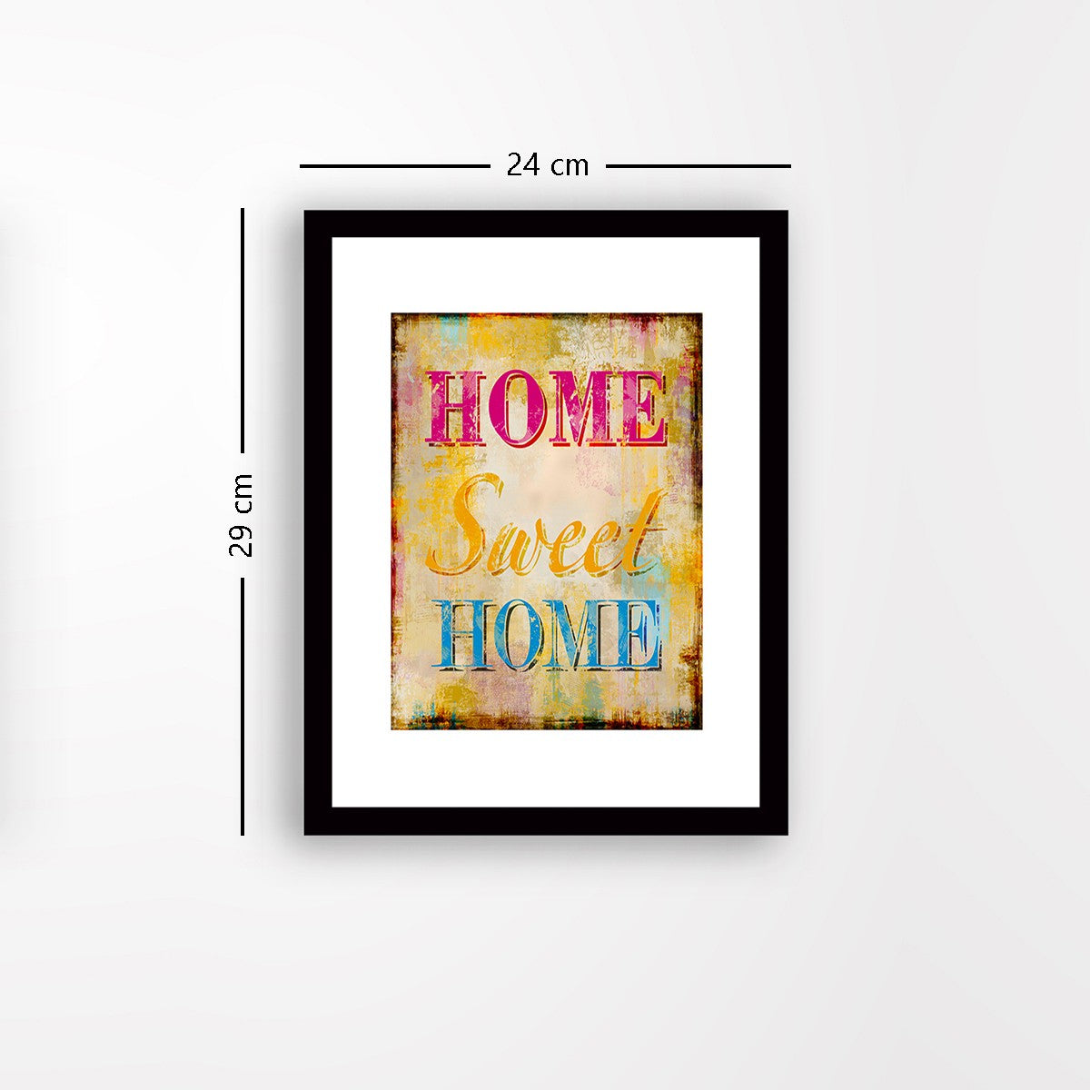 Quadro Decorativo MDF Emoldurado - Arte Multicolor 24x29cm com Moldura de Madeira 2cm