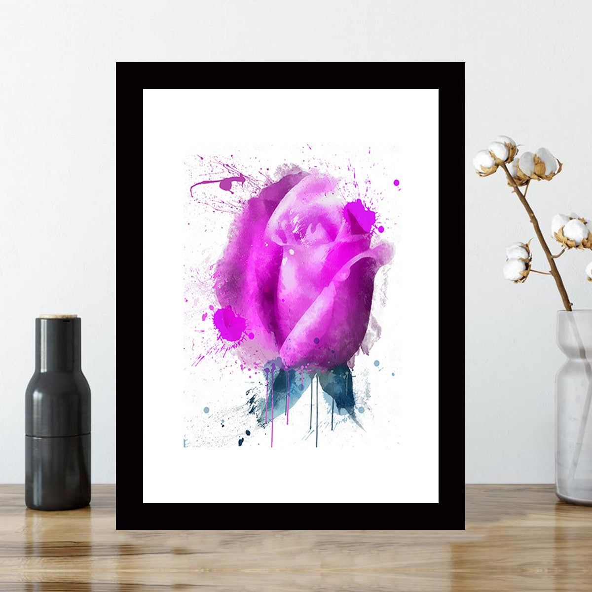 Quadro Decorativo MDF Emoldurado - Arte Multicolor 24x29cm com Moldura de Madeira 2cm