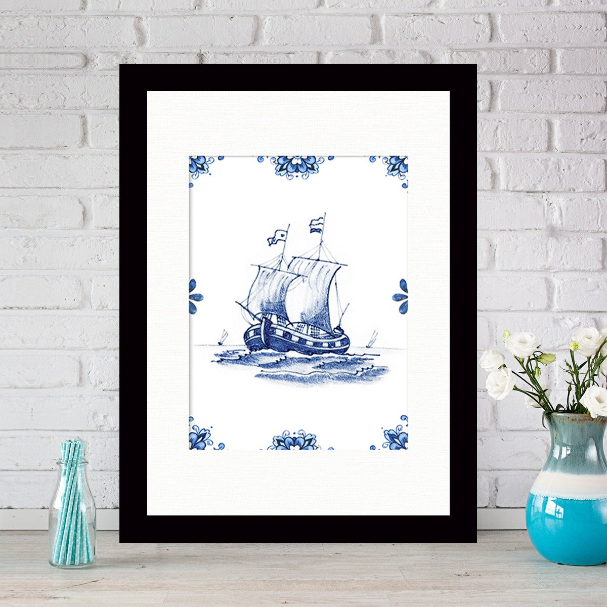 Quadro Decorativo MDF Emoldurado - Arte Multicolor 24x29cm com Moldura de Madeira 2cm