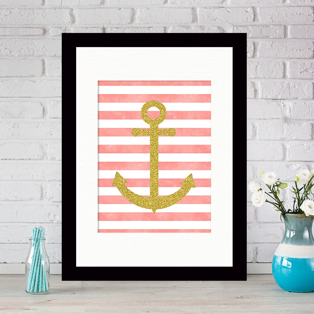 Quadro Decorativo MDF Emoldurado - Arte Multicolor 24x29cm com Moldura de Madeira 2cm