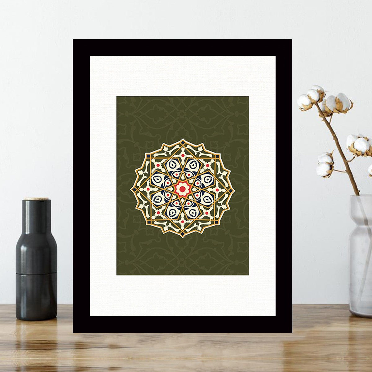 Quadro Decorativo MDF Emoldurado - Arte Multicolor 24x29cm com Moldura de Madeira 2cm