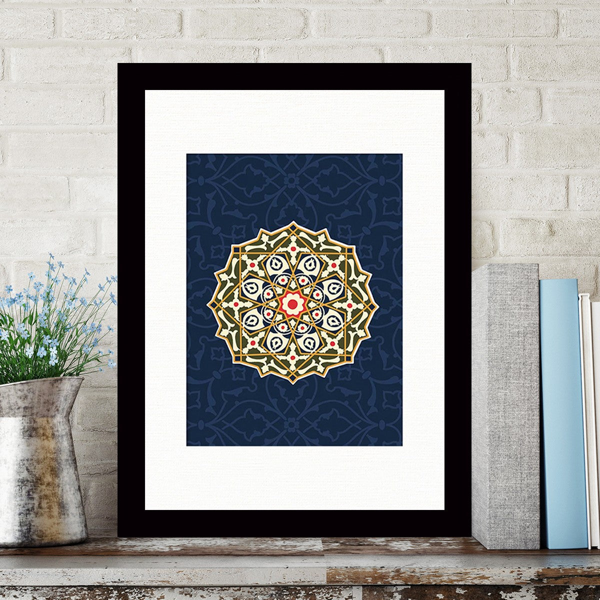 Quadro Decorativo MDF Emoldurado - Arte Multicolor 24x29cm com Moldura de Madeira 2cm