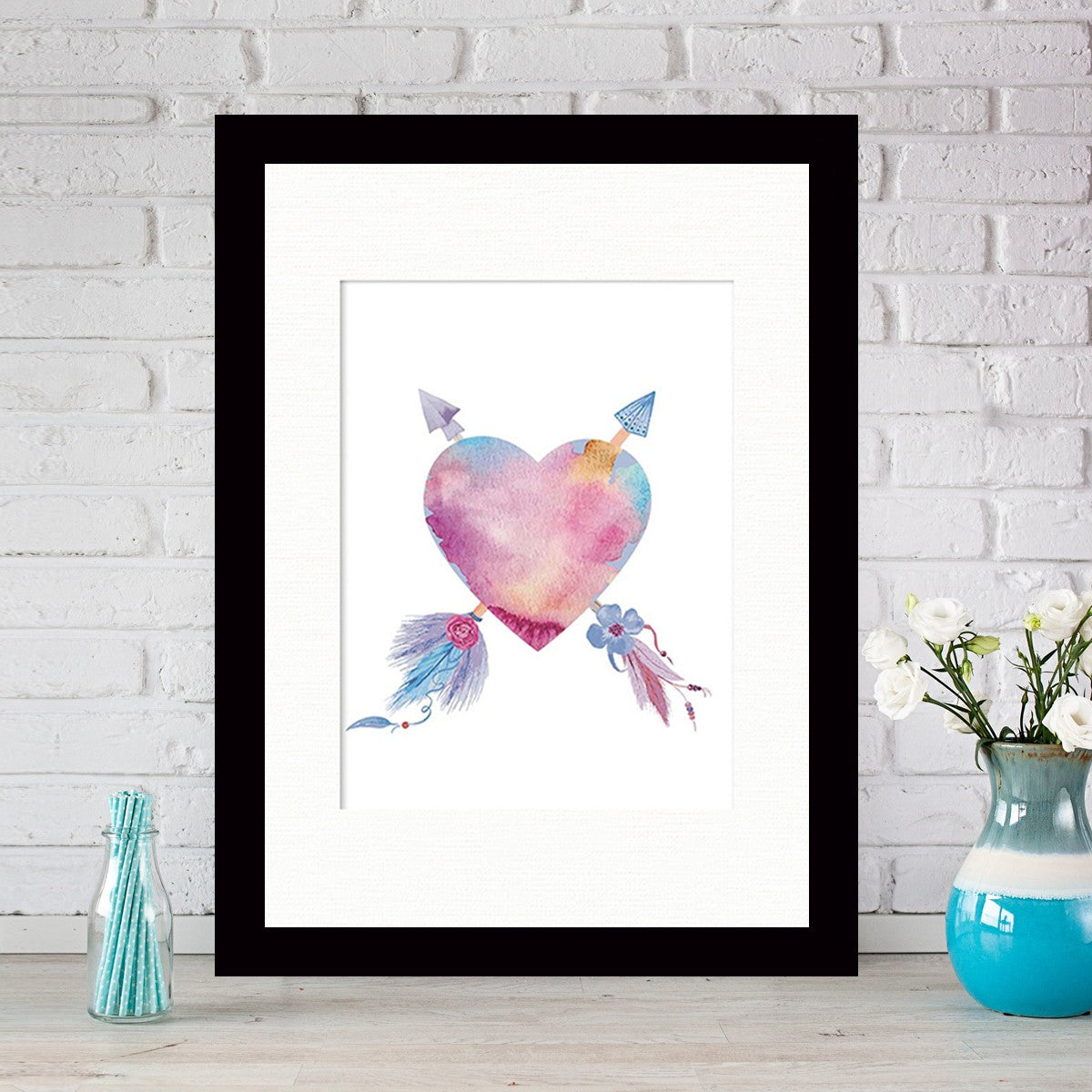 Quadro Decorativo MDF Emoldurado - Arte Multicolor 24x29cm com Moldura de Madeira 2cm