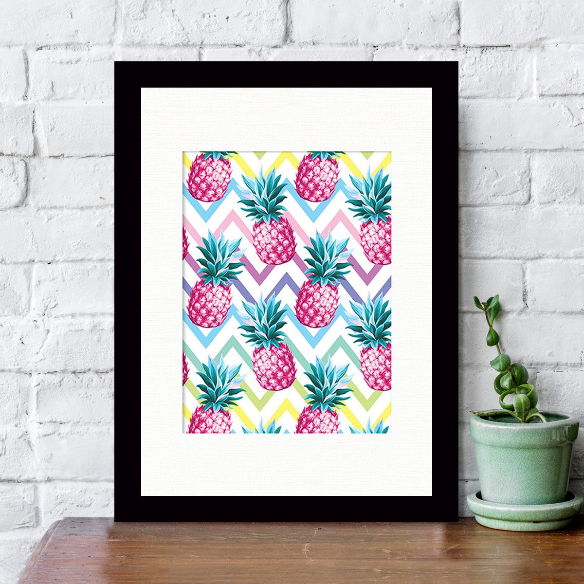 Quadro Decorativo MDF Emoldurado - Arte Multicolor 24x29cm com Moldura de Madeira 2cm