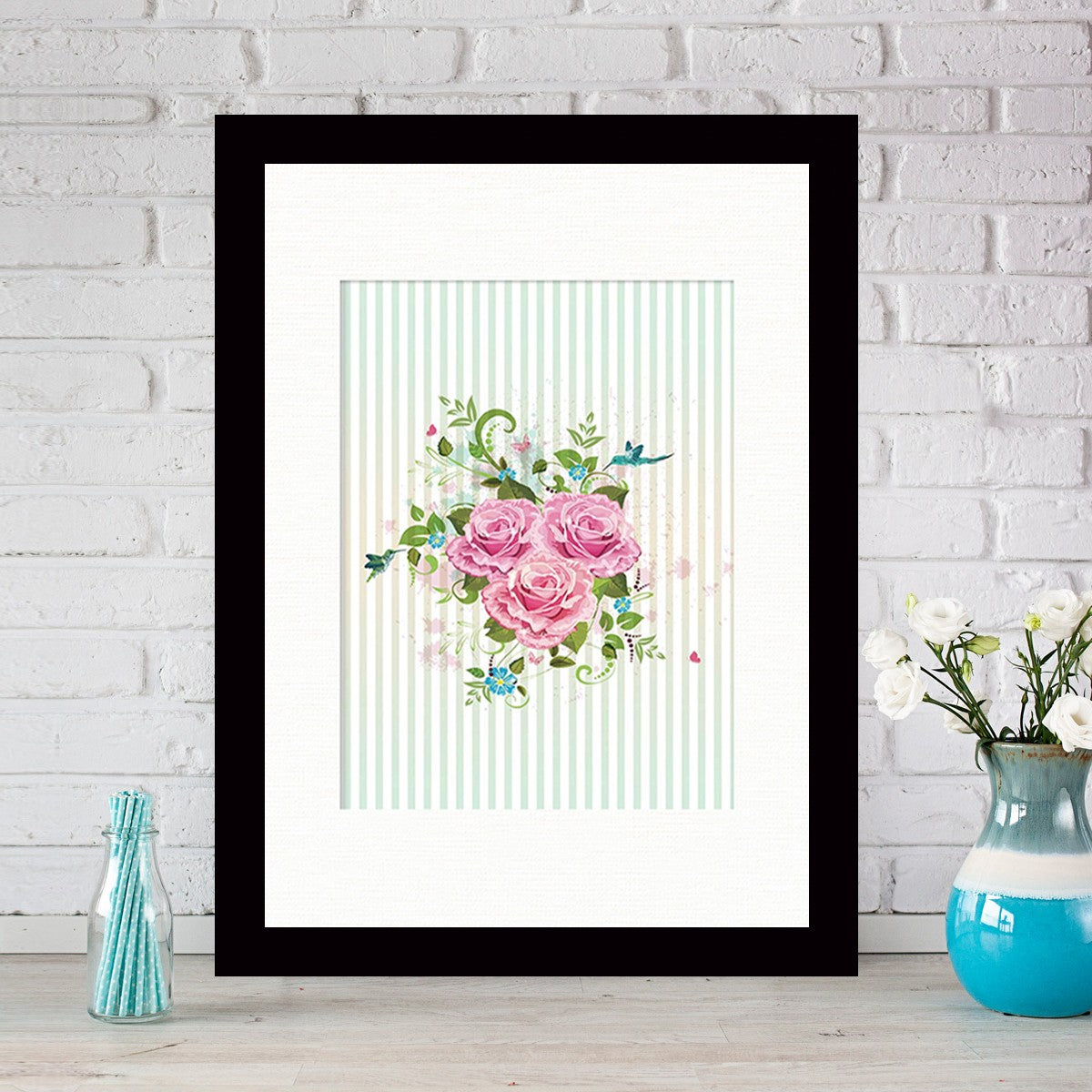 Quadro Decorativo MDF Emoldurado - Arte Multicolor 24x29cm com Moldura de Madeira 2cm