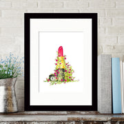 Quadro Decorativo MDF Emoldurado - Arte Multicolor 24x29cm com Moldura de Madeira 2cm