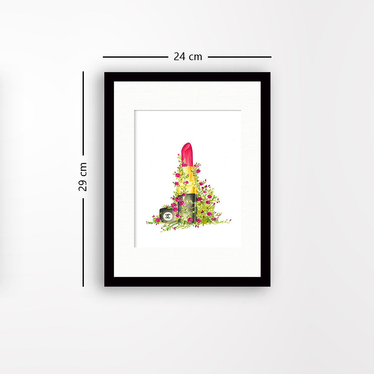 Quadro Decorativo MDF Emoldurado - Arte Multicolor 24x29cm com Moldura de Madeira 2cm