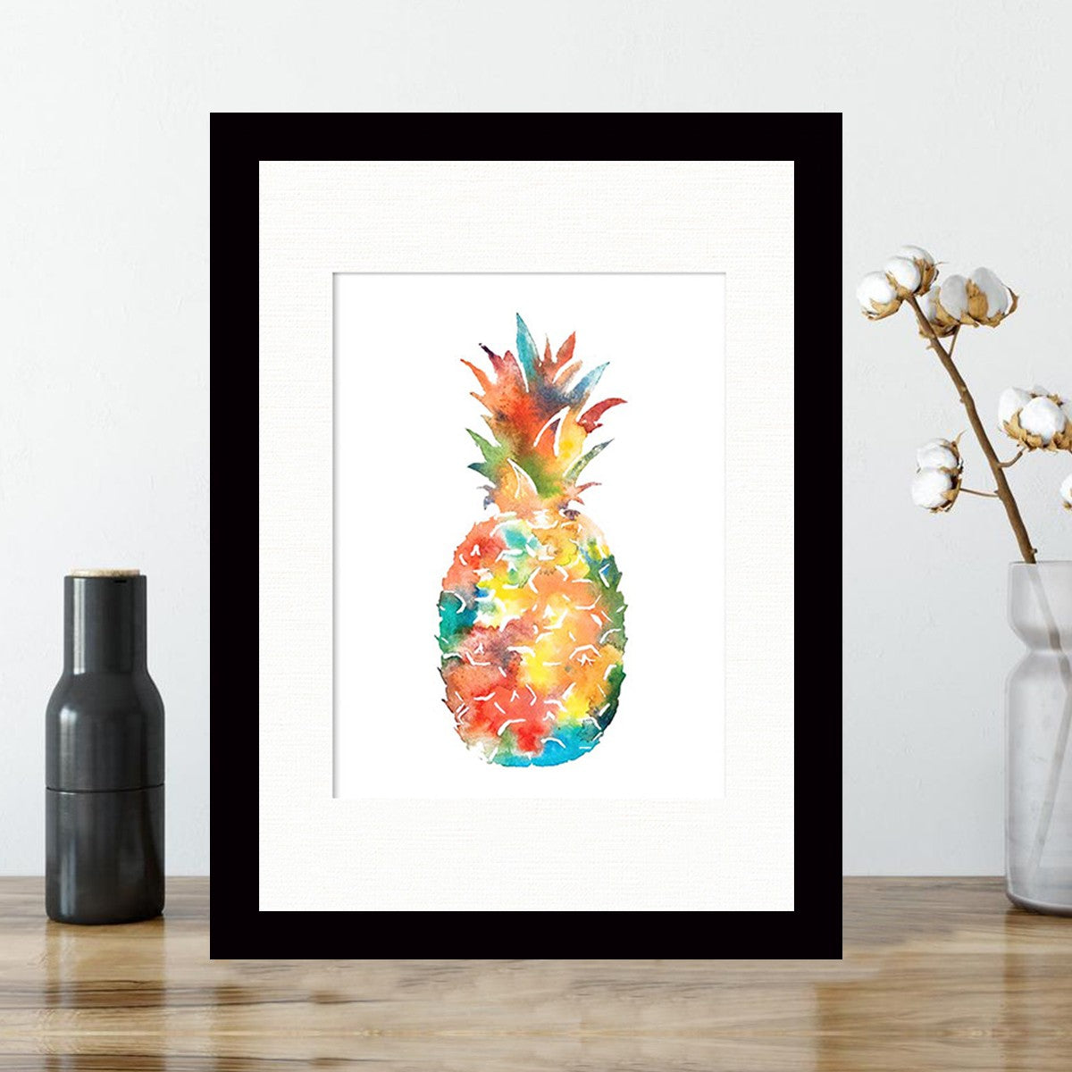 Quadro Decorativo MDF Emoldurado - Arte Multicolor 24x29cm com Moldura de Madeira 2cm