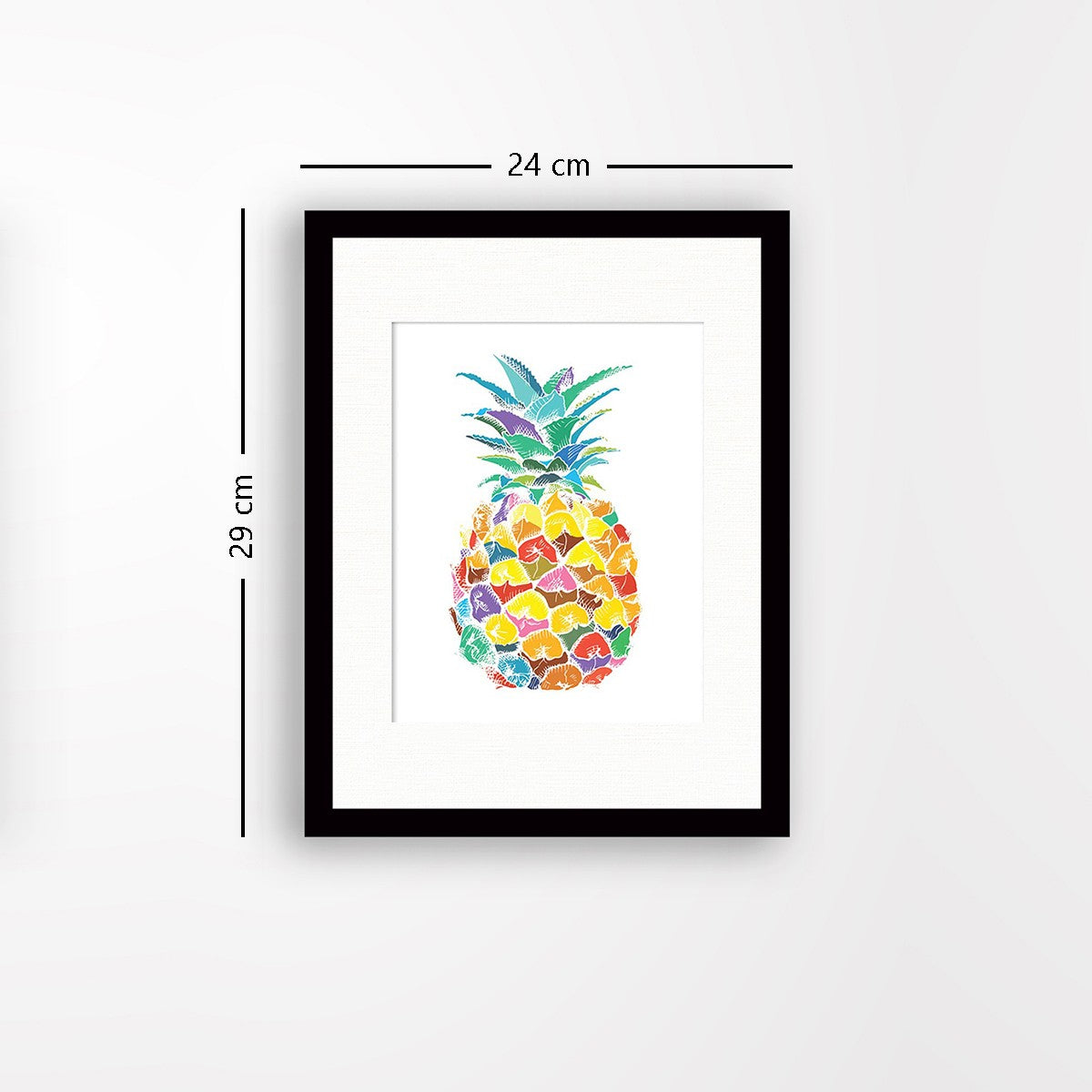 Quadro Decorativo MDF Emoldurado - Arte Multicolor 24x29cm com Moldura de Madeira 2cm