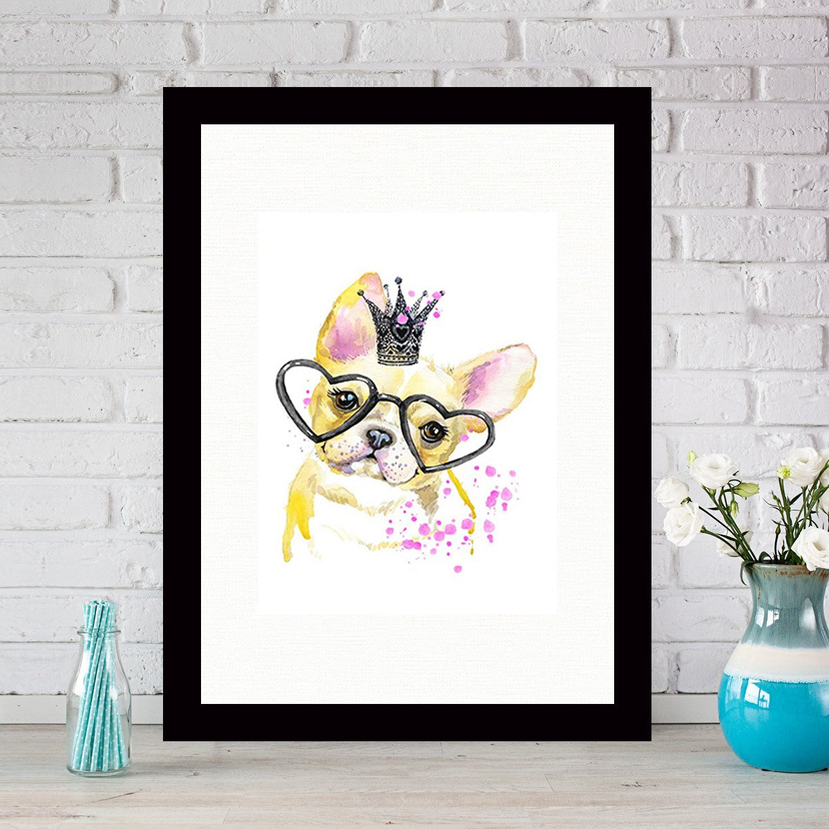 Quadro Decorativo MDF Emoldurado - Arte Multicolor 24x29cm com Moldura de Madeira 2cm