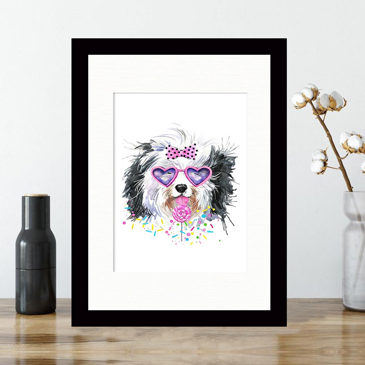 Quadro Decorativo MDF Emoldurado - Arte Multicolor 24x29cm com Moldura de Madeira 2cm