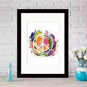 Quadro Decorativo MDF Emoldurado - Arte Multicolor 24x29cm com Moldura de Madeira 2cm