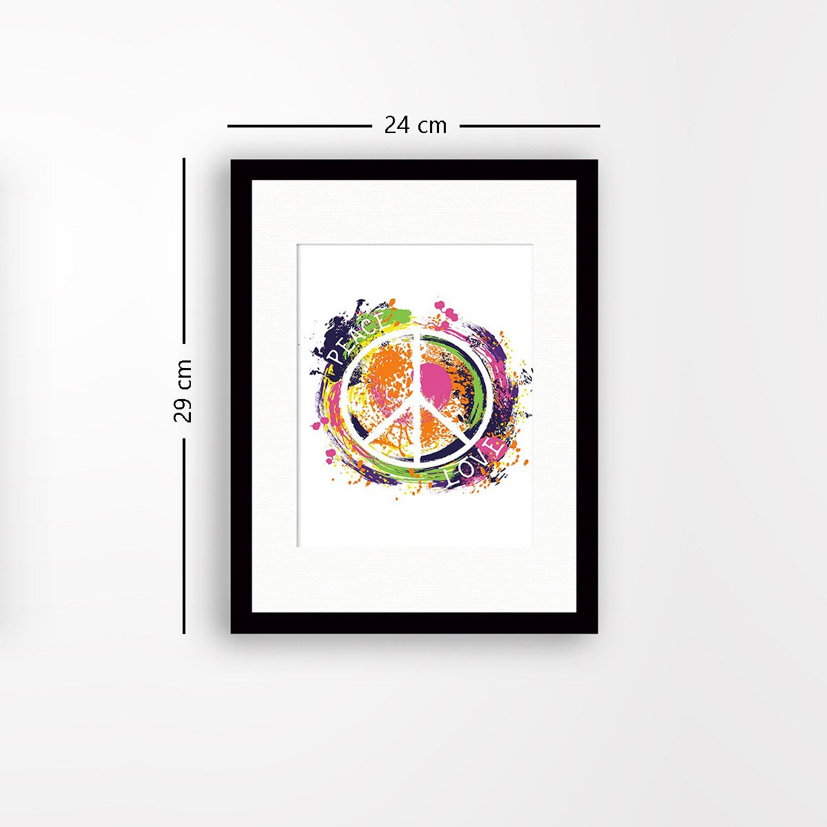 Quadro Decorativo MDF Emoldurado - Arte Multicolor 24x29cm com Moldura de Madeira 2cm