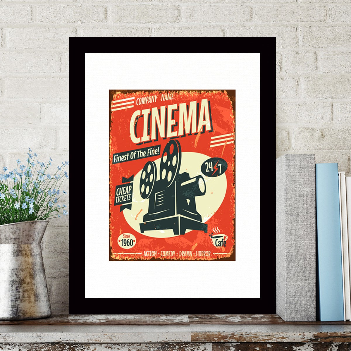 Quadro Decorativo MDF Emoldurado - Arte Multicolor 24x29cm com Moldura de Madeira 2cm