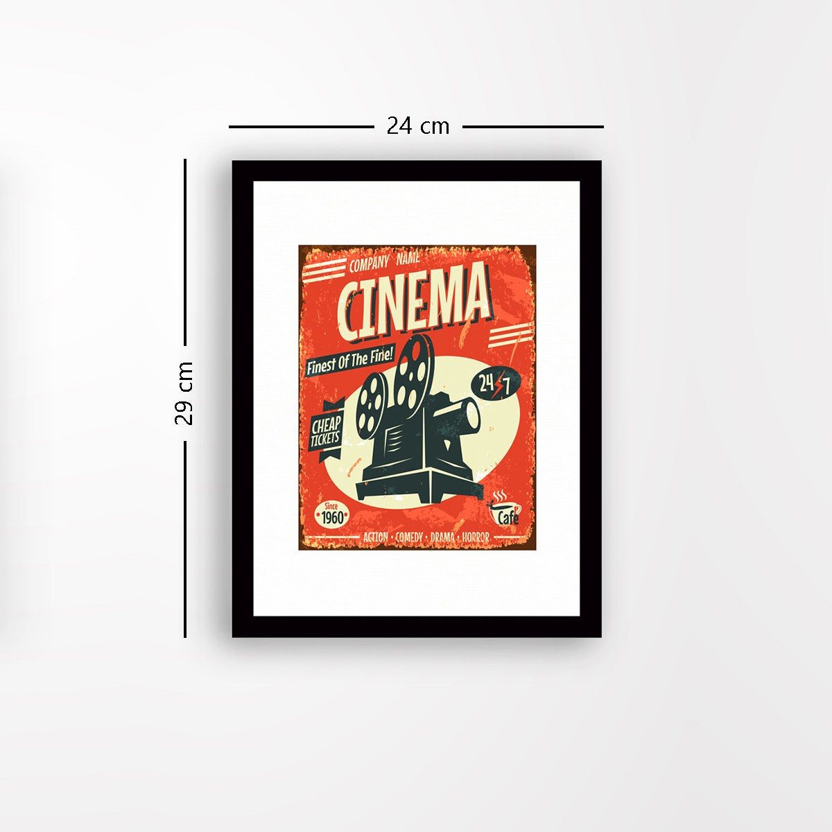 Quadro Decorativo MDF Emoldurado - Arte Multicolor 24x29cm com Moldura de Madeira 2cm