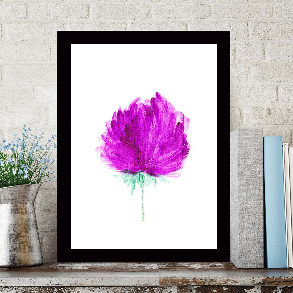 Quadro Decorativo MDF Emoldurado - Arte Multicolor 24x29cm com Moldura de Madeira 2cm