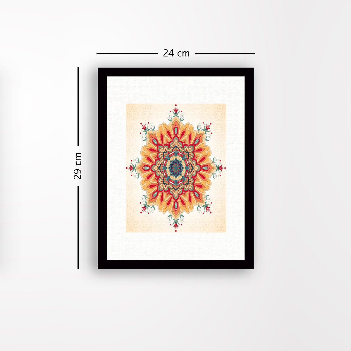 Quadro Decorativo MDF Emoldurado - Arte Multicolor 24x29cm com Moldura de Madeira 2cm