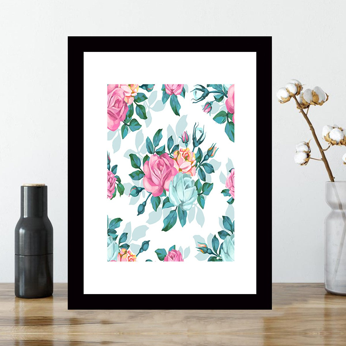 Quadro Decorativo MDF Emoldurado - Arte Multicolor 24x29cm com Moldura de Madeira 2cm