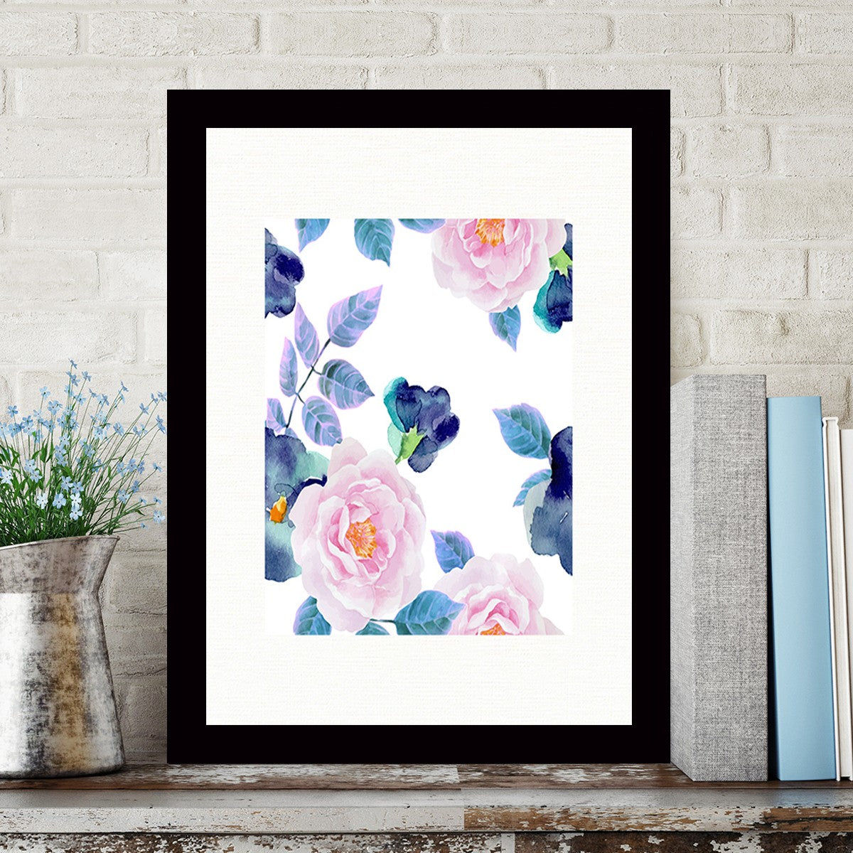 Quadro Decorativo MDF Emoldurado - Arte Multicolor 24x29cm com Moldura de Madeira 2cm