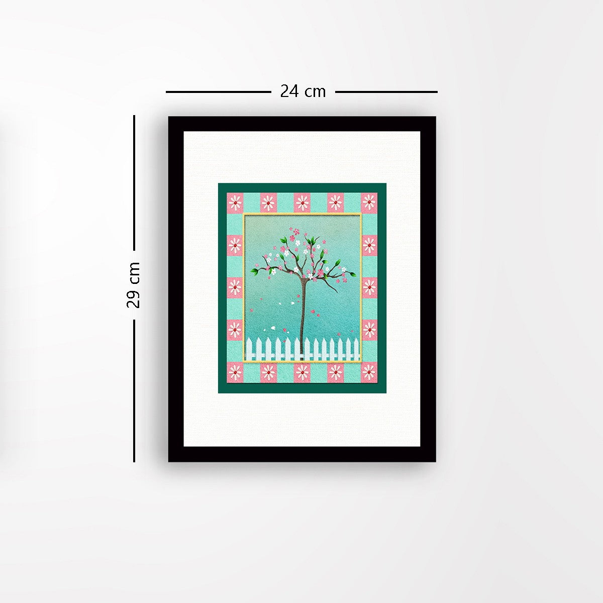 Quadro Decorativo MDF Emoldurado - Arte Multicolor 24x29cm com Moldura de Madeira 2cm