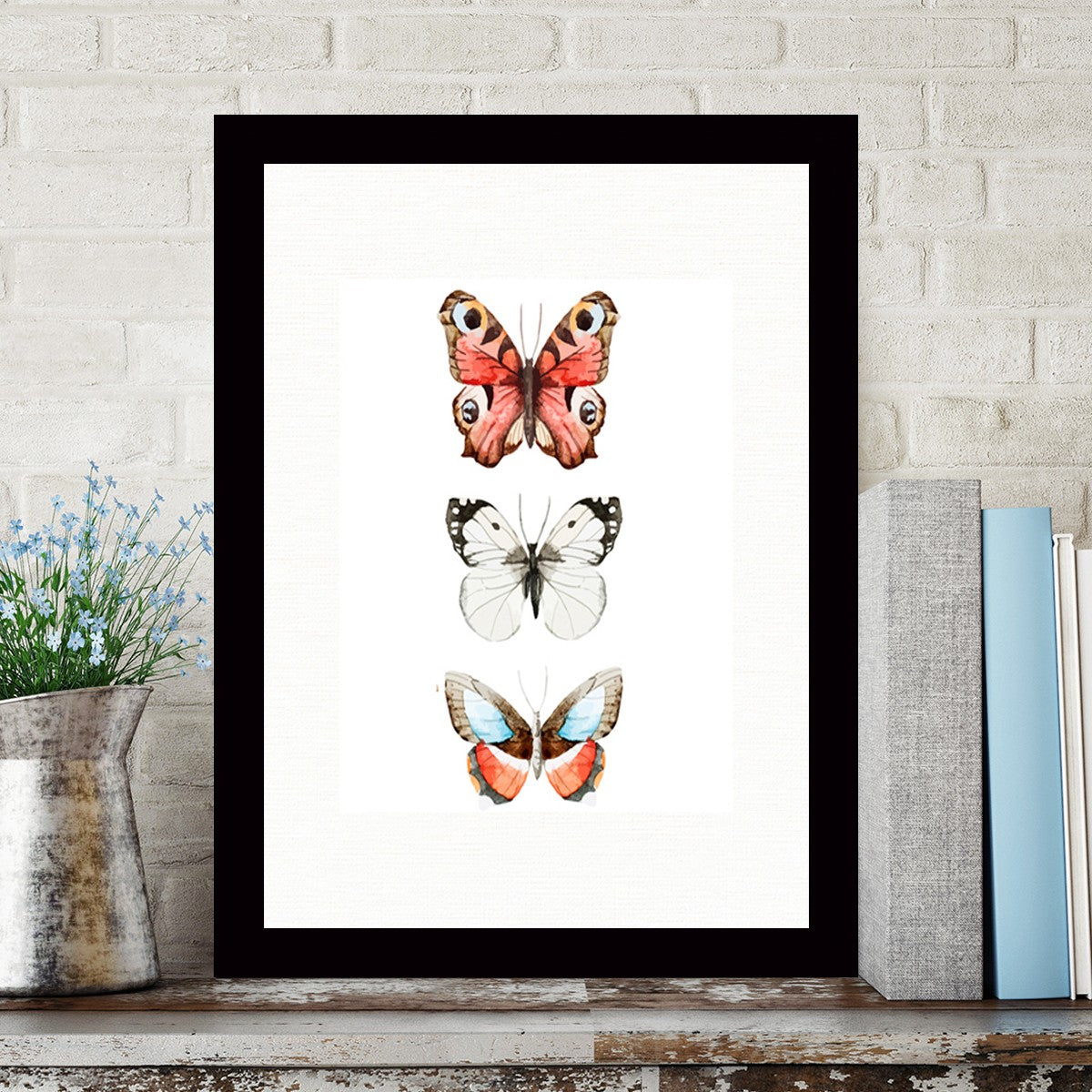 Quadro Decorativo MDF Emoldurado - Arte Multicolor 24x29cm com Moldura de Madeira 2cm