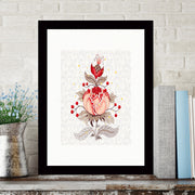 Quadro Decorativo MDF Emoldurado - Arte Multicolor 24x29cm com Moldura de Madeira 2cm