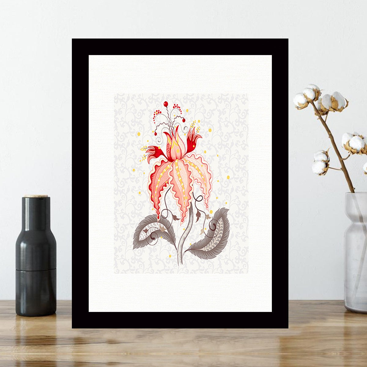 Quadro Decorativo MDF Emoldurado - Arte Multicolor 24x29cm com Moldura de Madeira 2cm