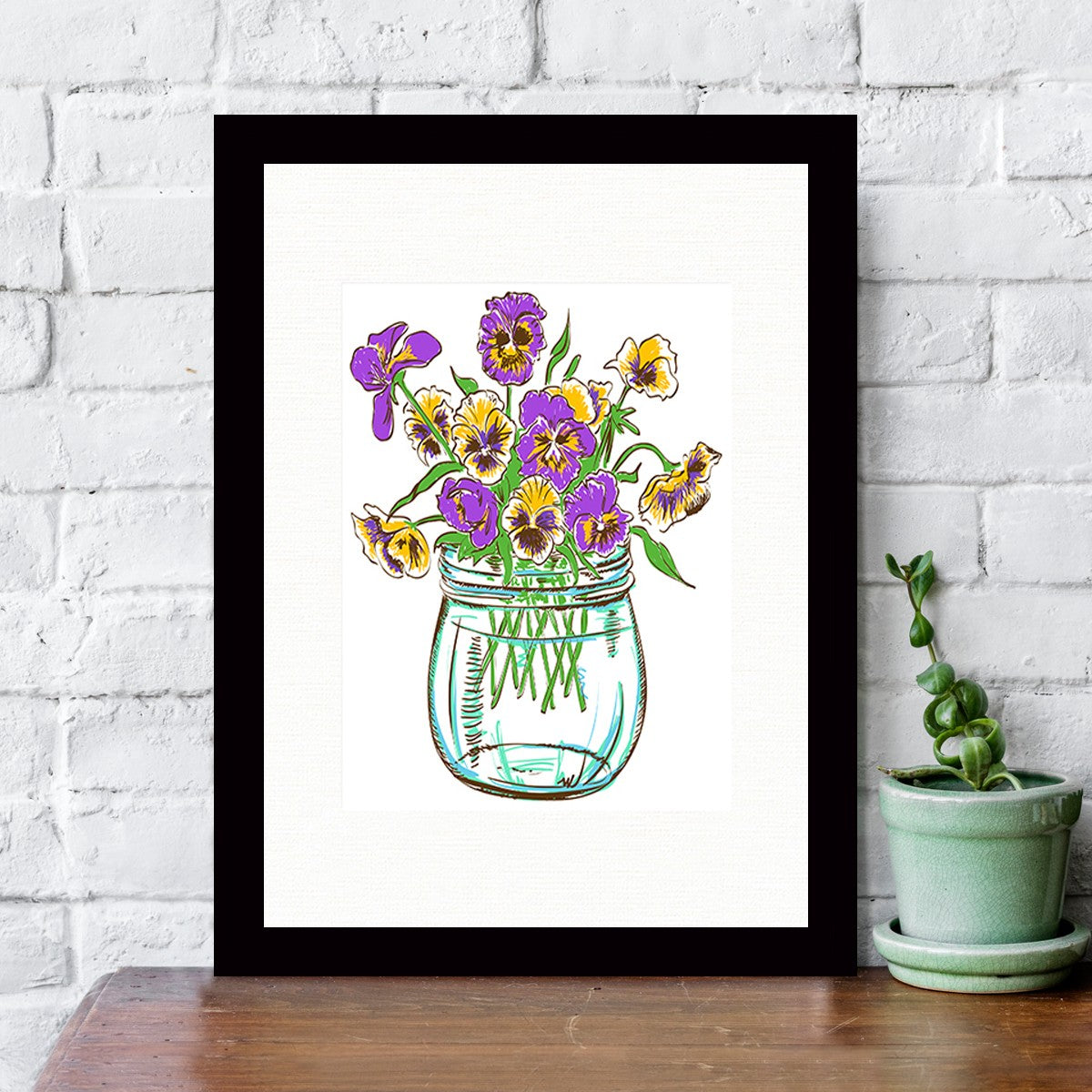 Quadro Decorativo MDF Emoldurado - Arte Multicolor 24x29cm com Moldura de Madeira 2cm