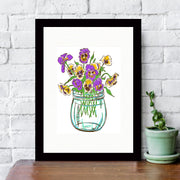 Quadro Decorativo MDF Emoldurado - Arte Multicolor 24x29cm com Moldura de Madeira 2cm