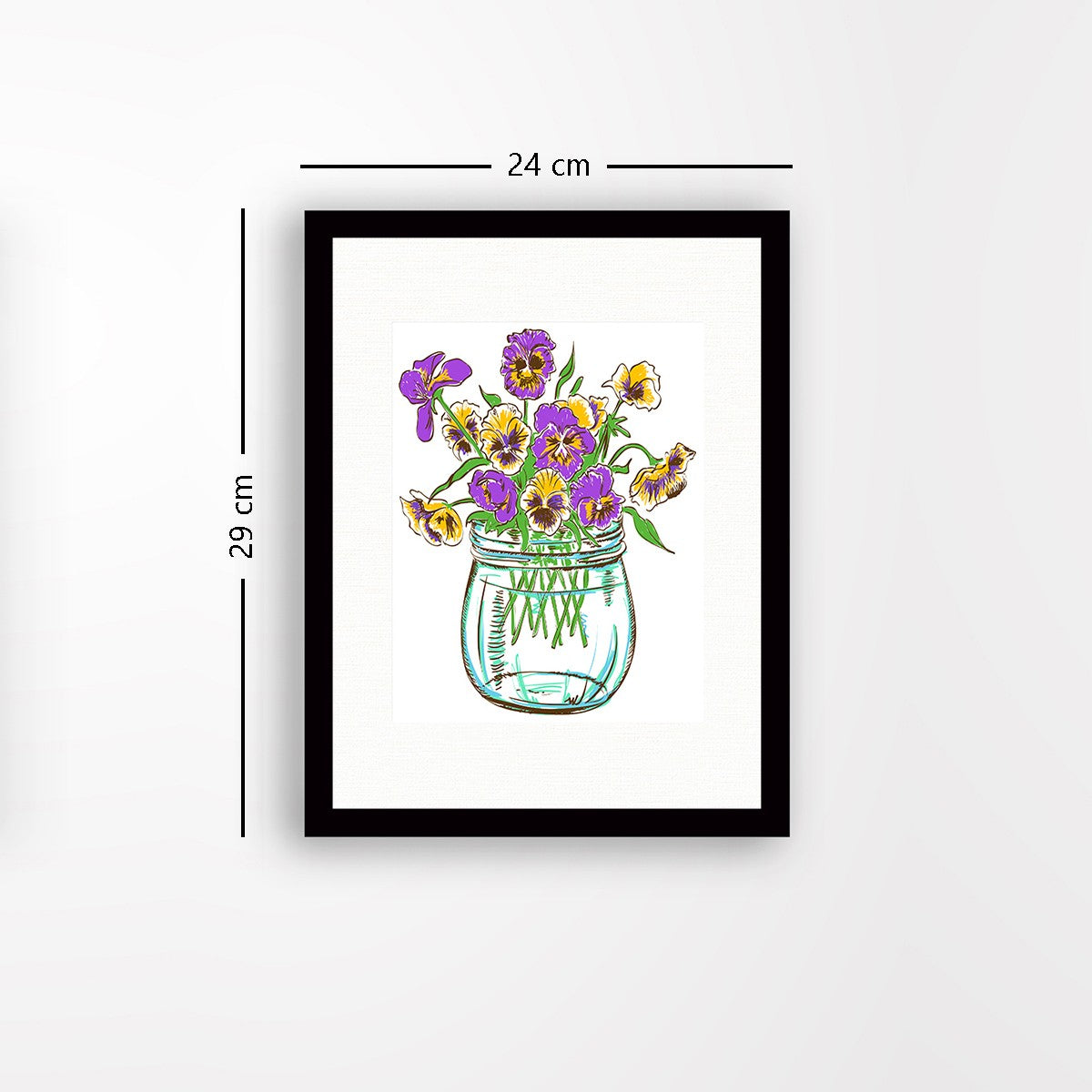 Quadro Decorativo MDF Emoldurado - Arte Multicolor 24x29cm com Moldura de Madeira 2cm