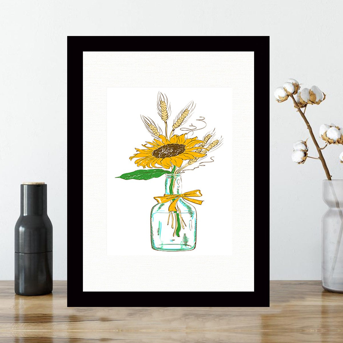 Quadro Decorativo MDF Emoldurado - Arte Multicolor 24x29cm com Moldura de Madeira 2cm