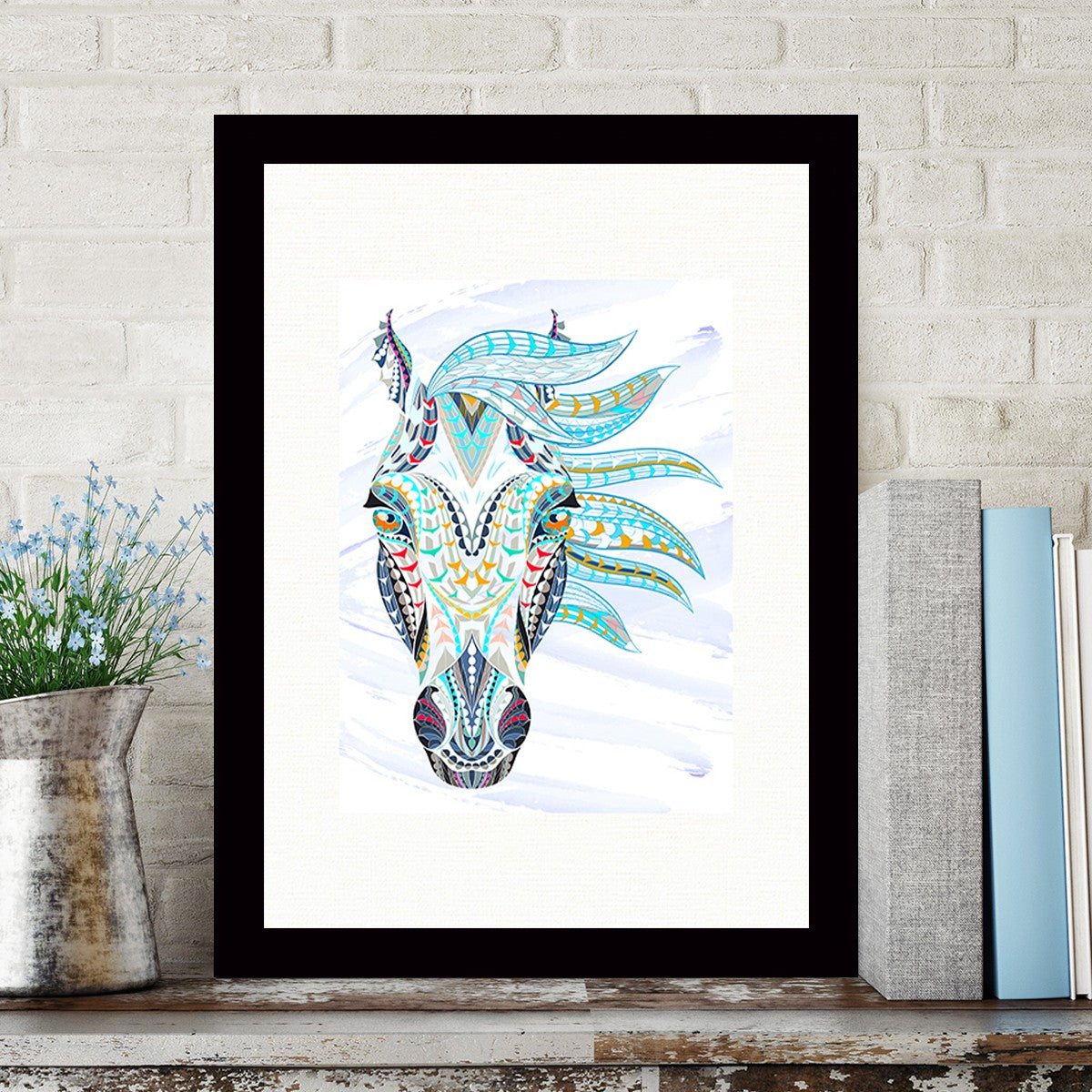 Quadro Decorativo MDF Emoldurado - Arte Multicolor 24x29cm com Moldura de Madeira 2cm