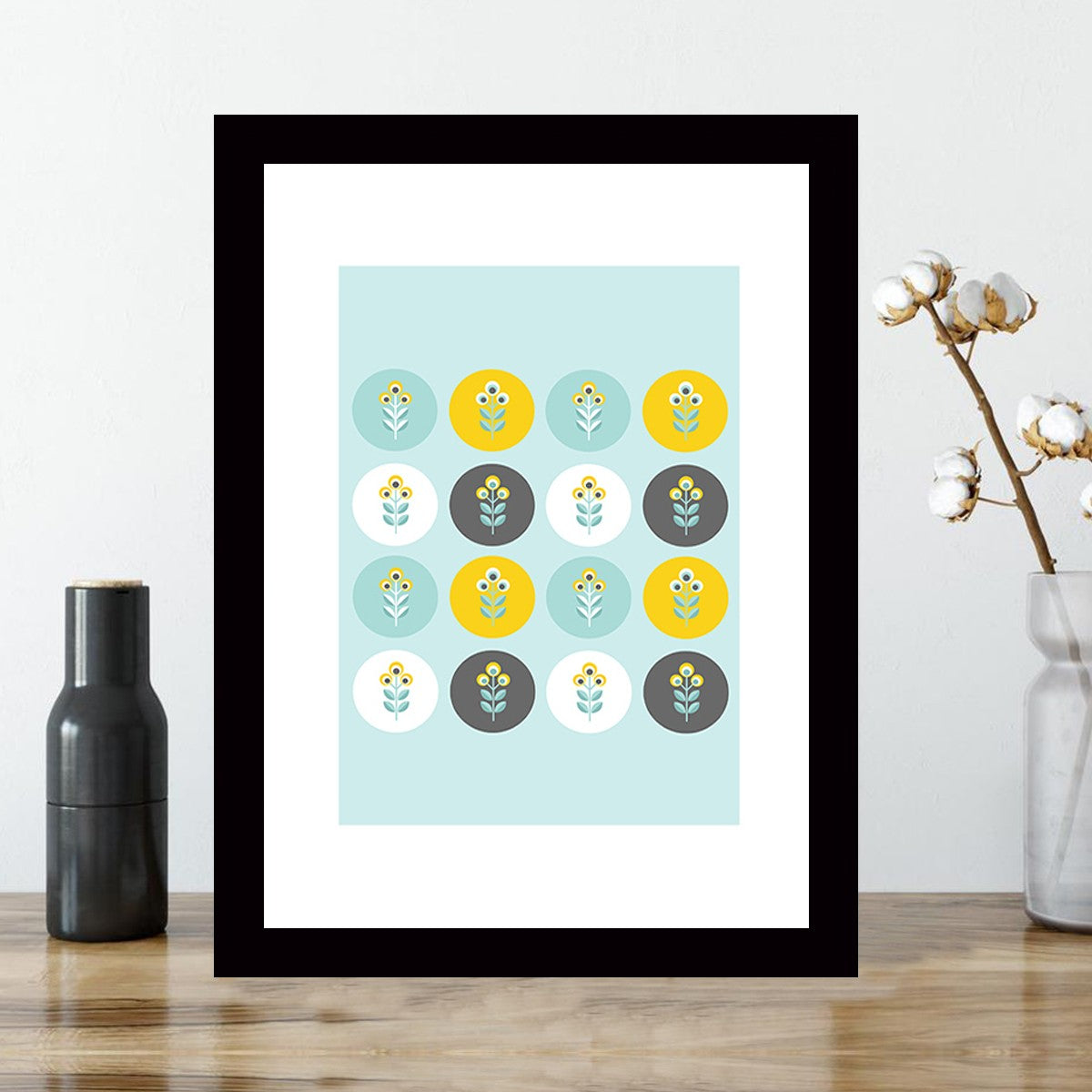 Quadro Decorativo MDF Emoldurado - Arte Multicolor 24x29cm com Moldura de Madeira 2cm