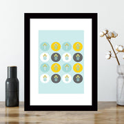 Quadro Decorativo MDF Emoldurado - Arte Multicolor 24x29cm com Moldura de Madeira 2cm