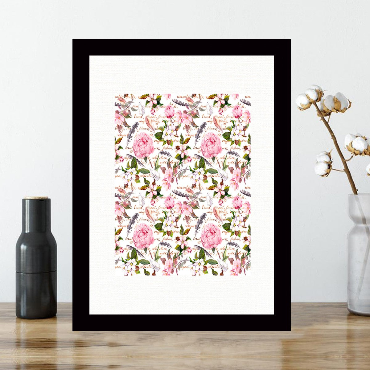 Quadro Decorativo MDF Emoldurado - Arte Multicolor 24x29cm com Moldura de Madeira 2cm