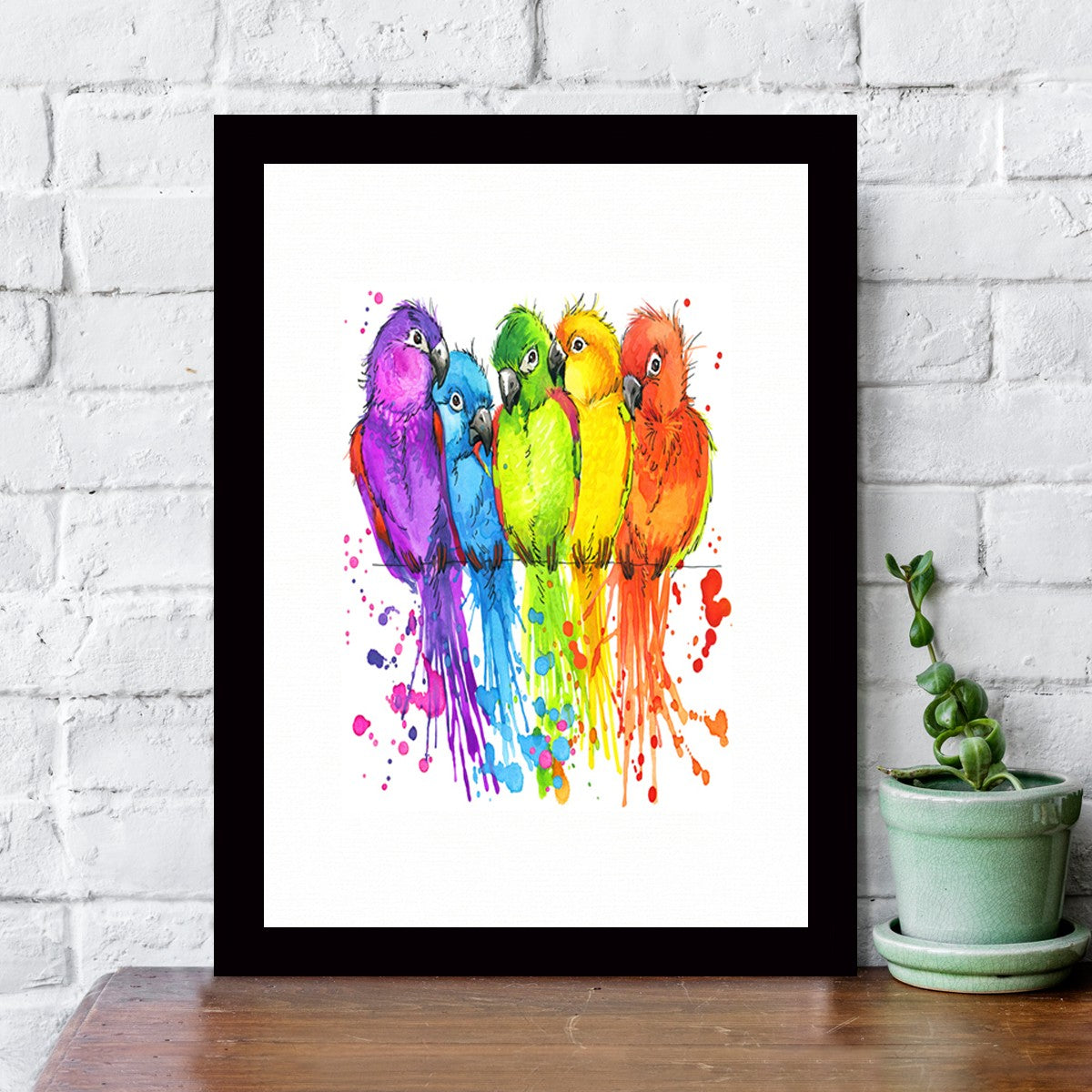 Quadro Decorativo MDF Emoldurado - Arte Multicolor 24x29cm com Moldura de Madeira 2cm