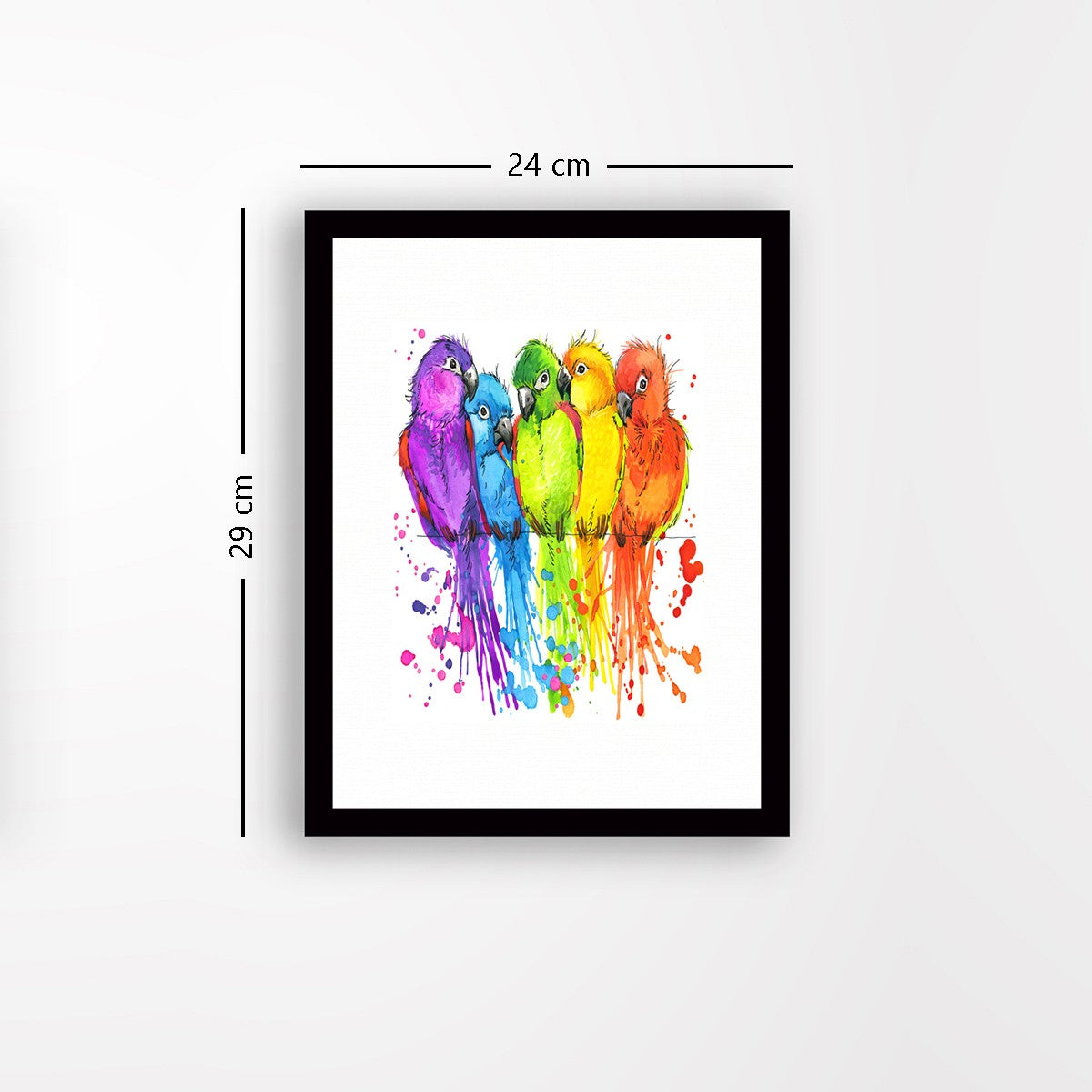 Quadro Decorativo MDF Emoldurado - Arte Multicolor 24x29cm com Moldura de Madeira 2cm