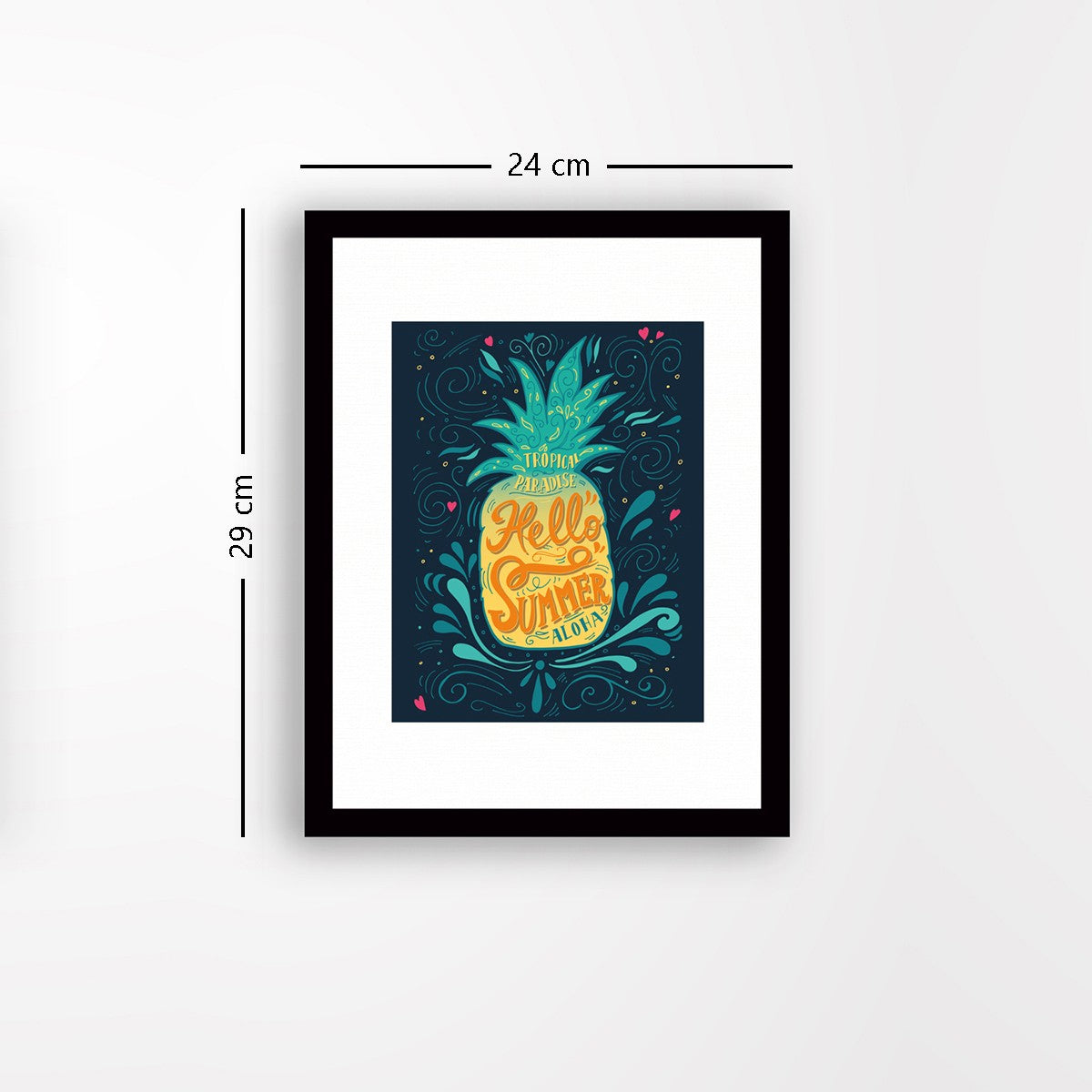 Quadro Decorativo MDF Emoldurado - Arte Multicolor 24x29cm com Moldura de Madeira 2cm