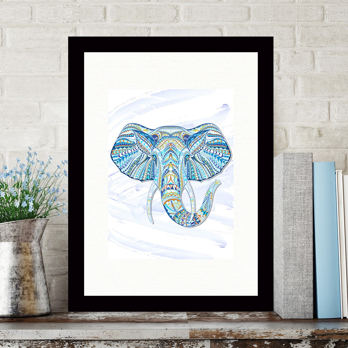 Quadro Decorativo MDF Emoldurado - Arte Multicolor 24x29cm com Moldura de Madeira 2cm