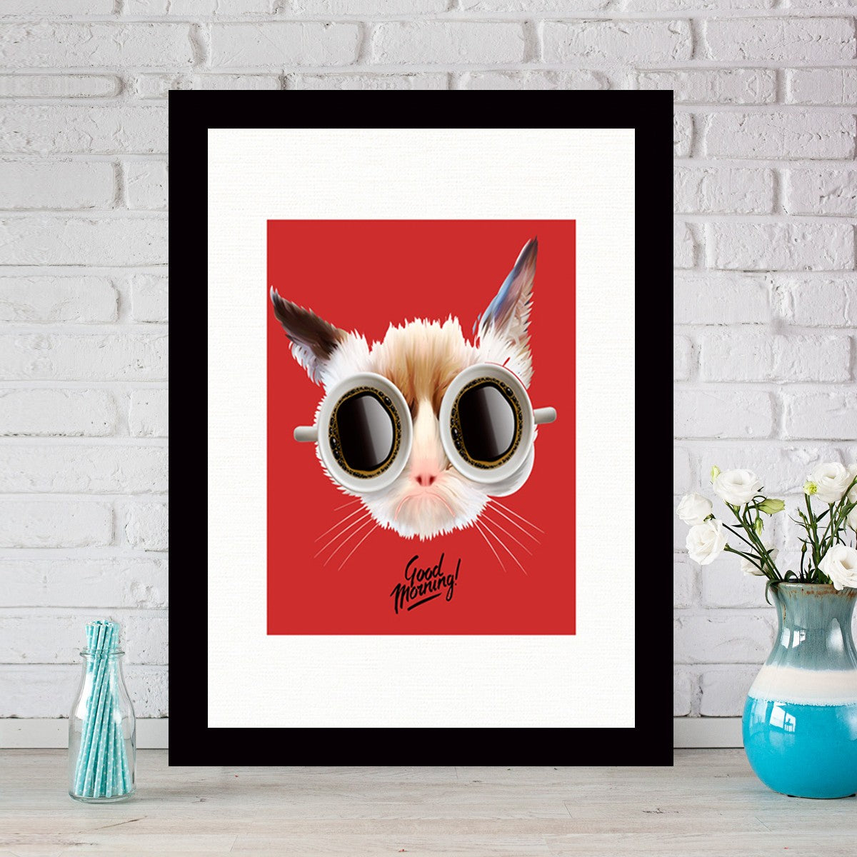 Quadro Decorativo MDF Emoldurado - Arte Multicolor 24x29cm com Moldura de Madeira 2cm